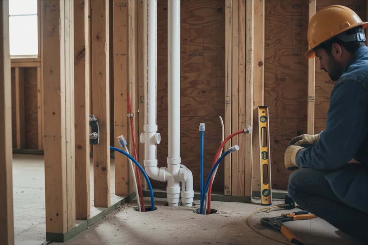 Drain and supply rough-in during Garbage Disposal Repair in Fairdale